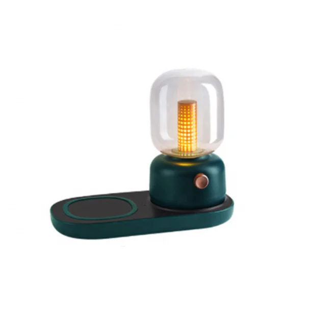 Creative antique wireless recharging night lamp led 10w two in one cellphone charging vintage oil dimmer table light