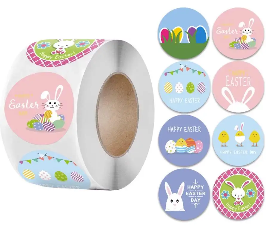 Easter Bunny Egg layout party gift DIY decoration children do face dress up stickers self adhesive roll pack stickers