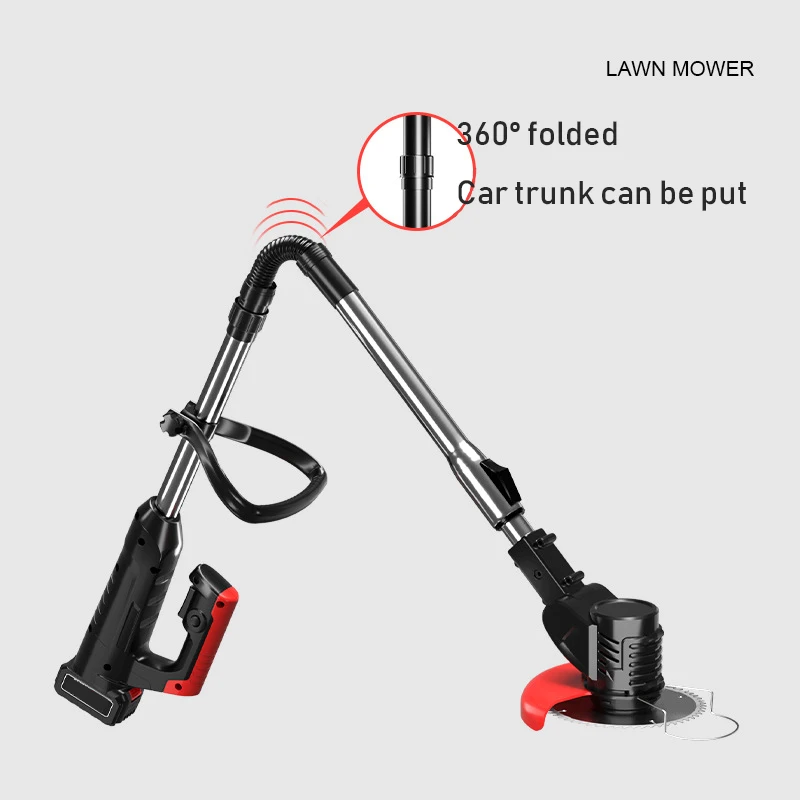 High efficiency lithium battery electric mower for cutting grass in garden lawns with Wheels