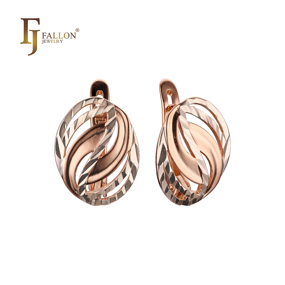 F92100600 FJ Fallon модные ювелирные изделия серьги с покрытием из 585 розового золота двухцветная латунь