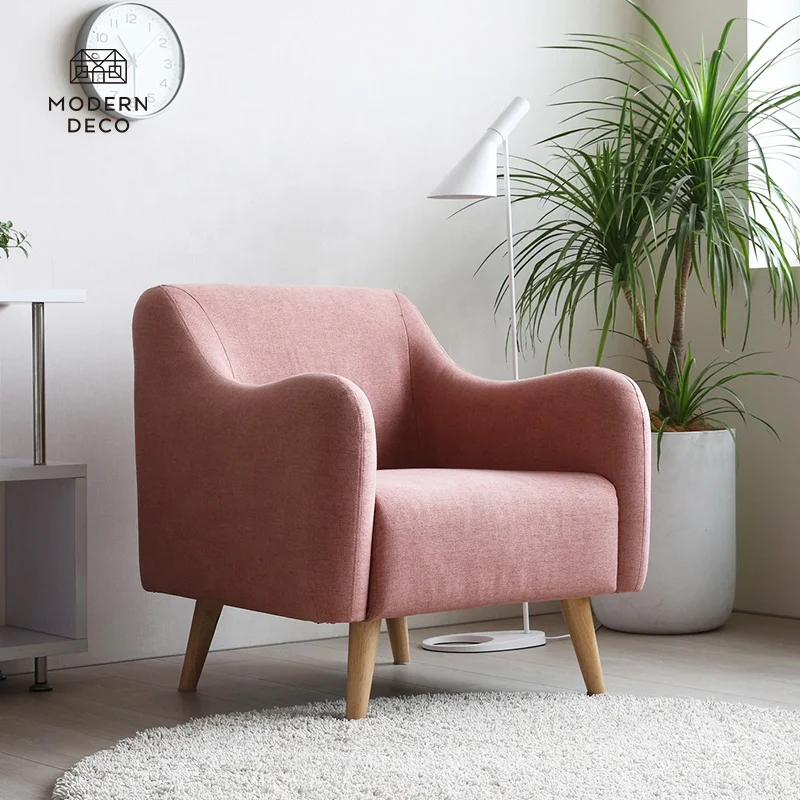 
pink armchair for living room scandinavian modern nordic european style china single seater sofa couch 