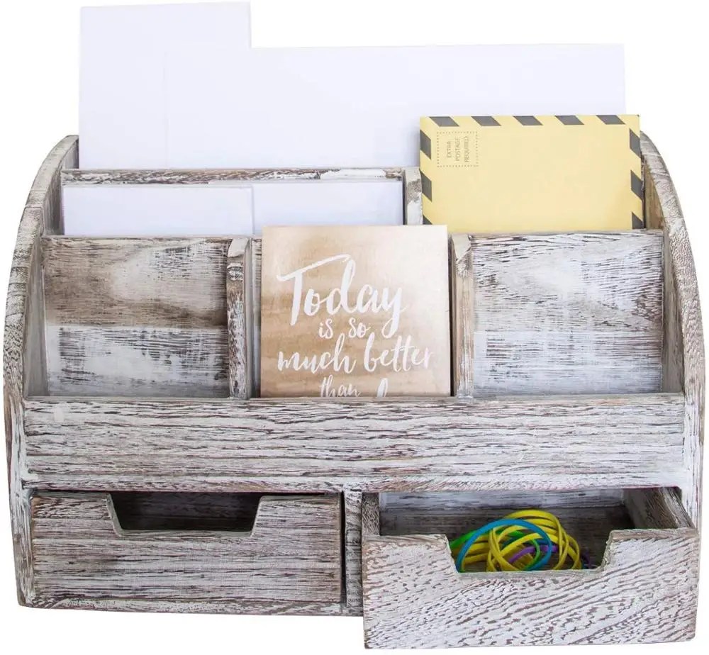 Настольные принадлежности органайзер деревенский деревянный Настольный для