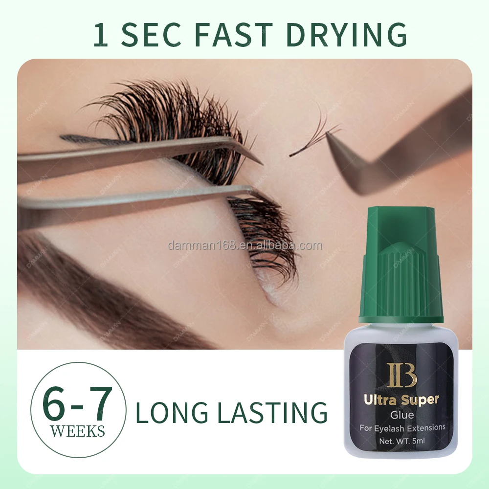 Korea Original IB Ultra Super Glue 5ml 1 Sec 6-7 Weeks Long Lasting IB Adhesive Custom Logo Eyelash Glue For Professional Salon