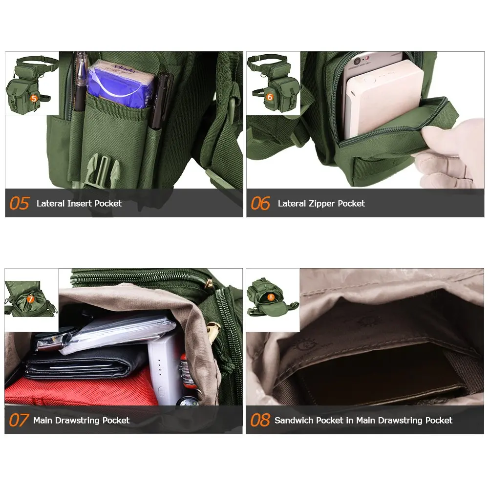 BSCI factory direct sale custom unisex hunting hiking hip belt tactical fanny fishing pack leg bag