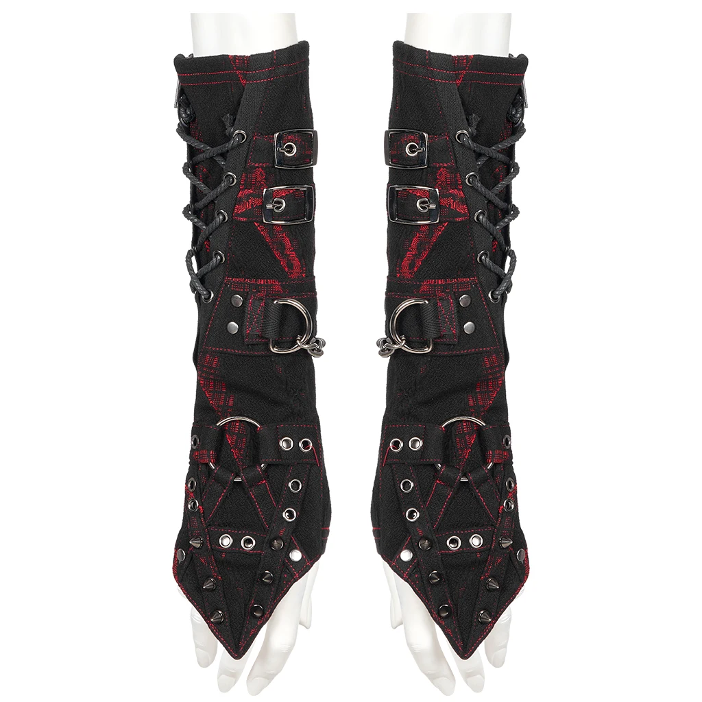 Панк рейв WS-479SSF панк фетиш в готическом стиле с открытыми пальцами длинным рукавом нерегулярные Украшенные шипами и заклепками; Трикотажные длинные