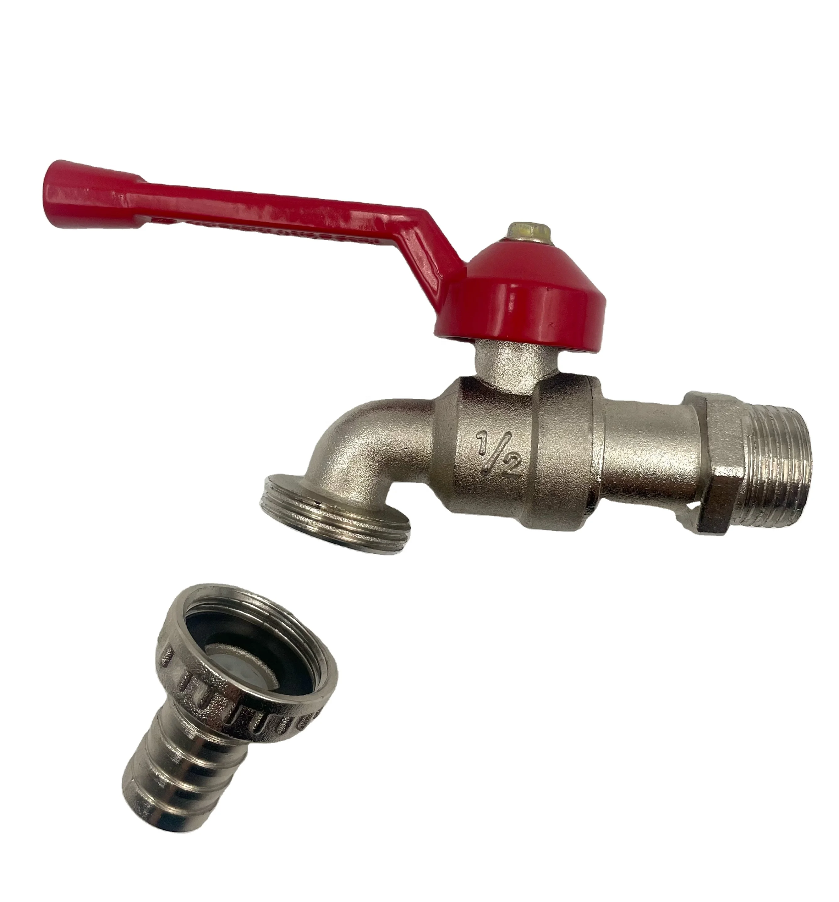 1/2  Garden Bib Tap Faucet  Quick Open Water Bibcock Polished Tap Valve with Long Handle