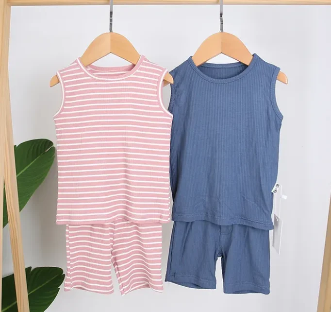 Hot Sale Baby Clothing Sets Girls and Boys Customization Short Sleeve Summer Organic Bamboo Pyjama Baby Clothing Sets