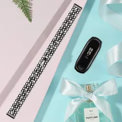 OULUCCI 2019 Elegant stainless steel watch bands stainless steel Band For Xiaomi Mi Band 4 3 Metal Watch Strap