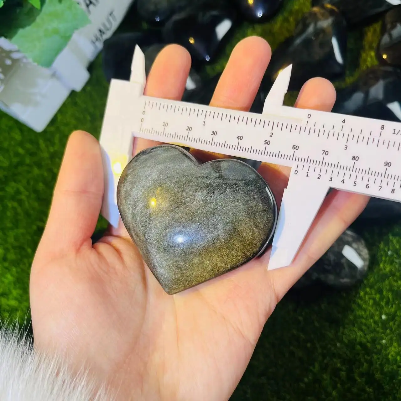 Wholesale Natural High Quality Golden Obsidian Heart Crystal Hearts  For Healing