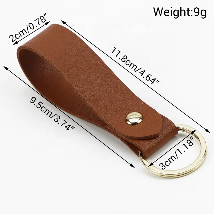 Fast Delivery Simple Lightweight Keychain Personalized Birthday Gift Custom Monogrammed Colorful Pu Leather Key Chain