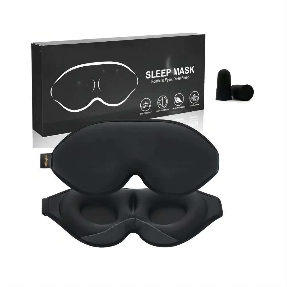 Custom brand 3D Sleep lash eye mask high quality eye shades night sleeping eye cover for travel 100% blackout blindfold