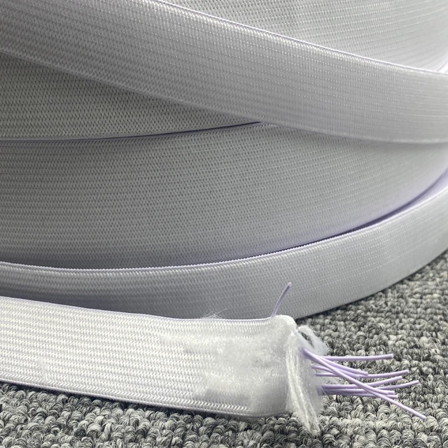 high tenacity elastic tape 15mm 20mm 25mm 30mm 40mm 50mm color wide polyester   custom woven elastic band for clothing