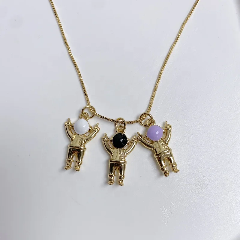 Wholesale Custom Gold Plated Jewelry Pendant Accessories Cute Hand Gesture Personality Pendant Necklace