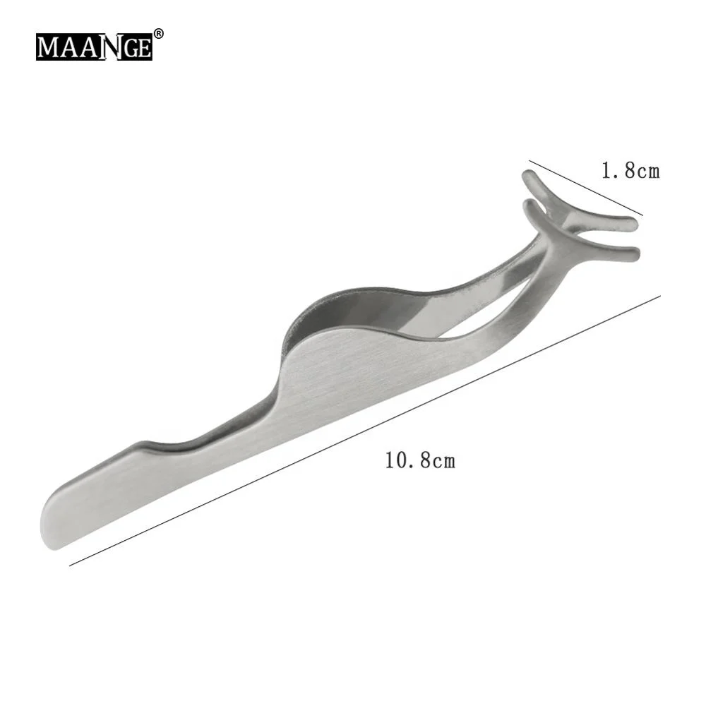 1pcs False Eyelash Tweezers Pro Fake Eye Lash Applicator Eyelash Extension Curler Nipper Clip Clamp Makeup Forceps Tools