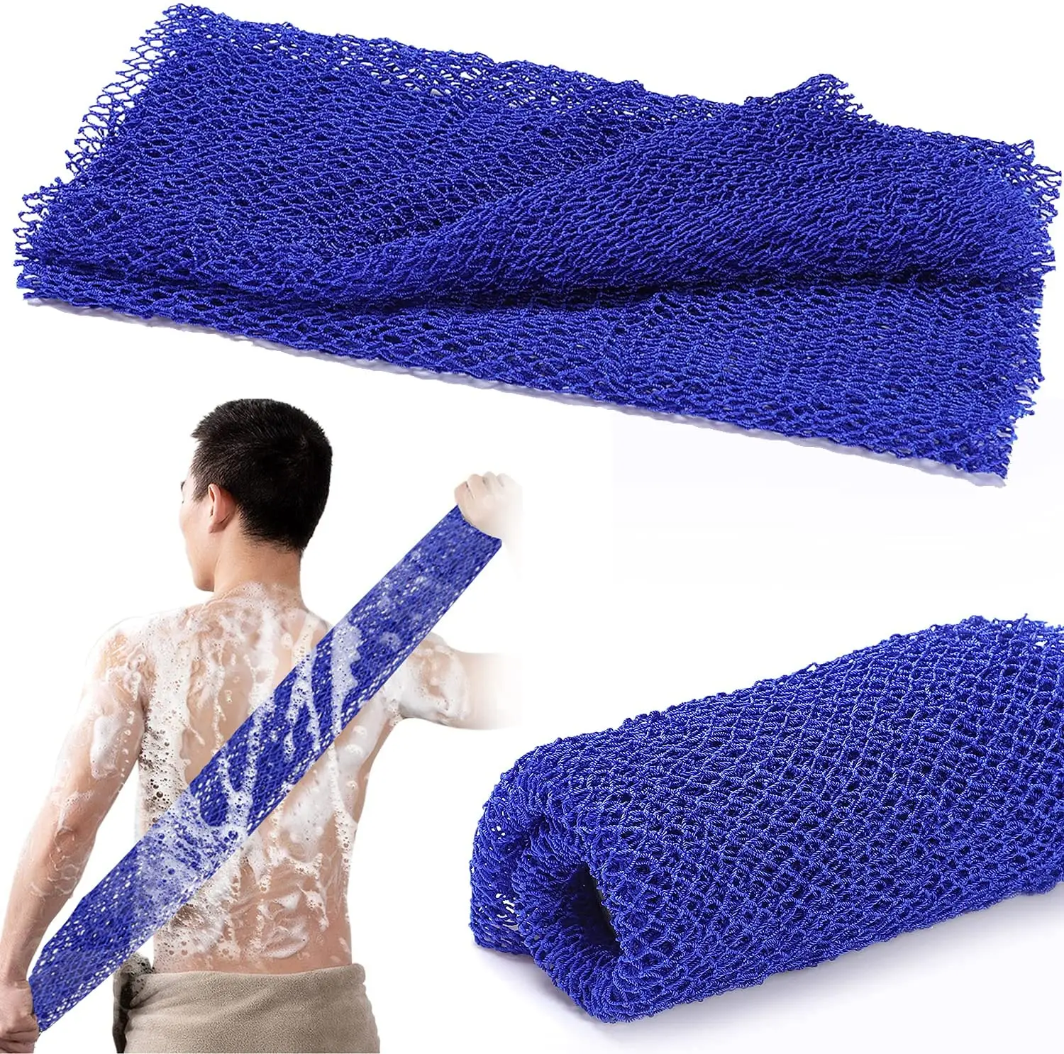 Sponge Exfoliating Body Scrubber African Bath Sponge Back Scrubber Skin Smoother Long African Net