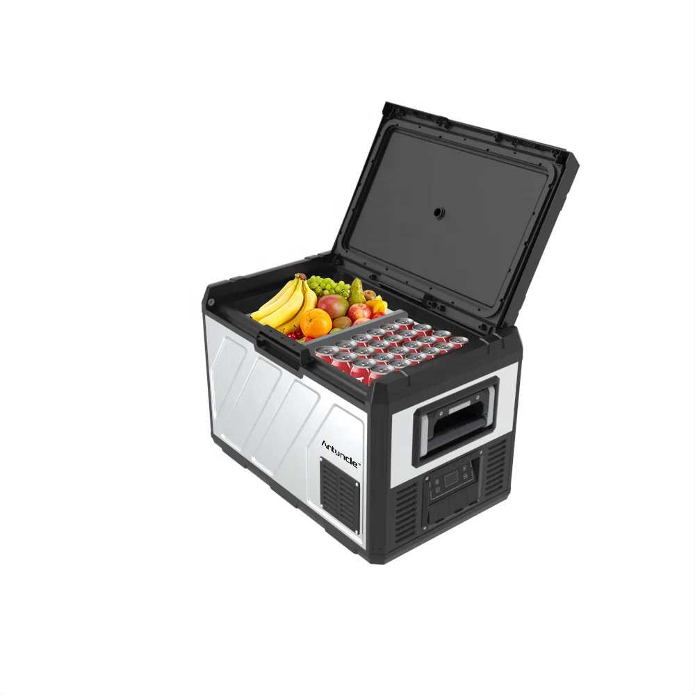 Antuncle 50L 12v dual zone Metal fridge freezer portable car refrigerator for camping outdoor offroad overlanding