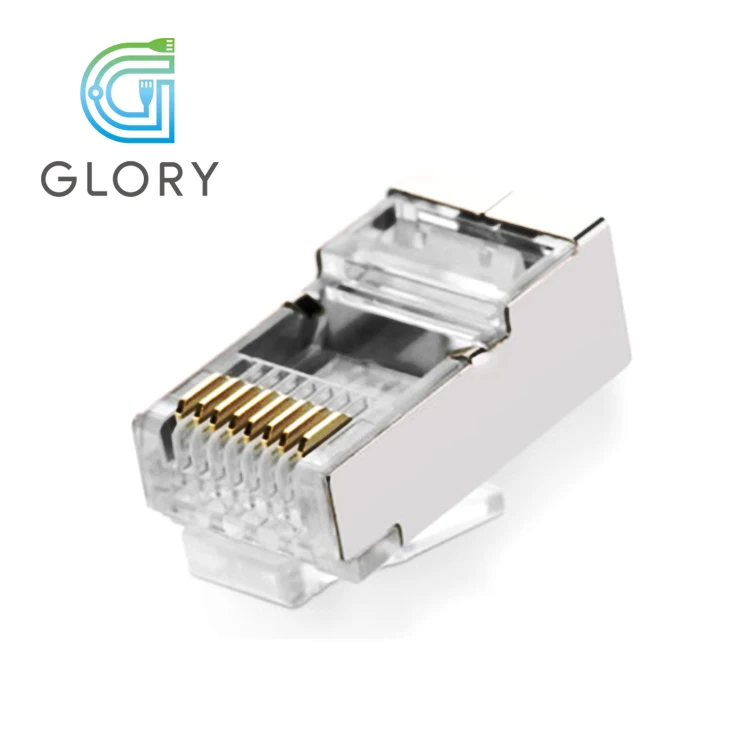 Glory wholesale best price pass through connector rj45 shielded modular cat 6 plug