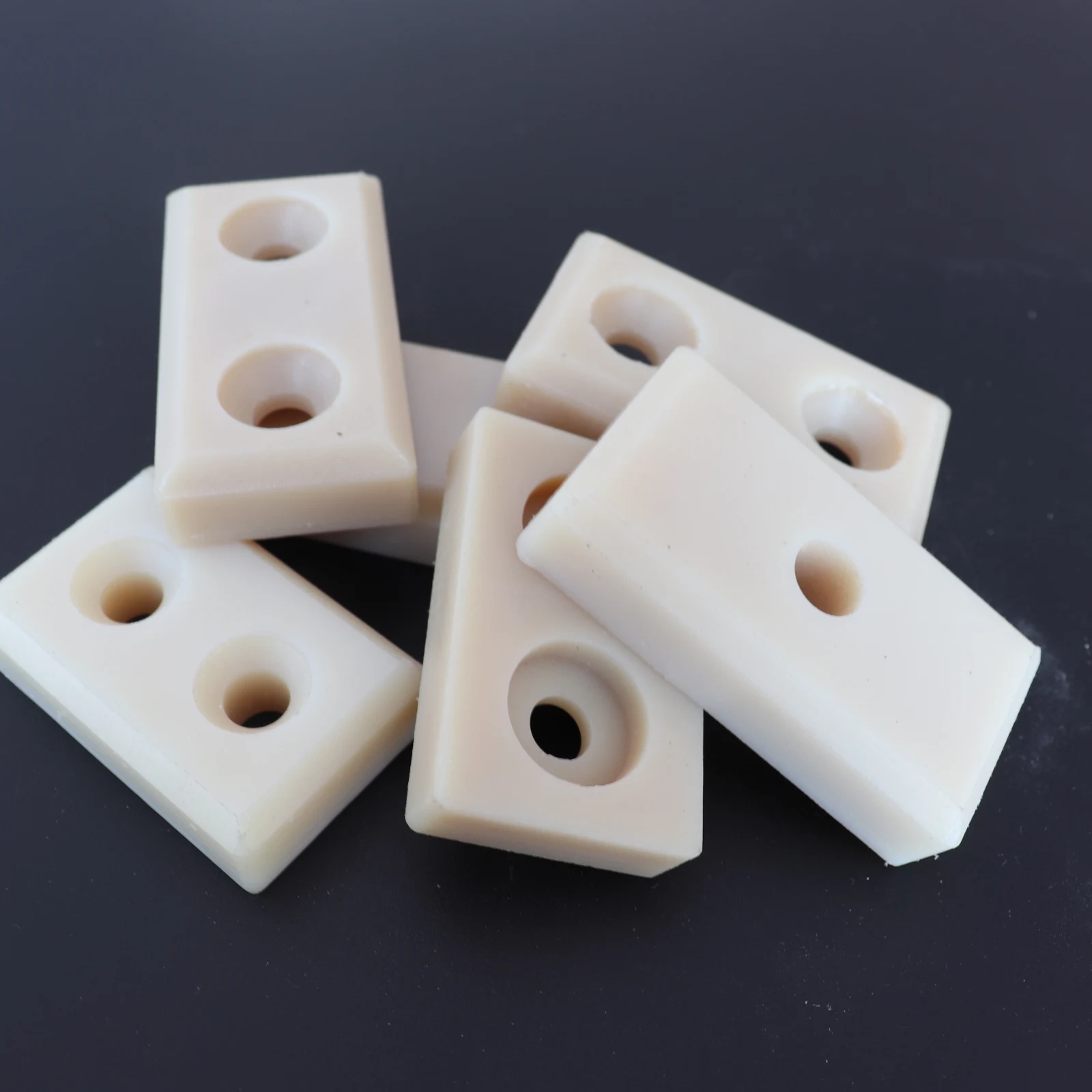 CNC customized plastic parts for machinery, turning white wear-resistant MC nylon parts, plastic blocks,