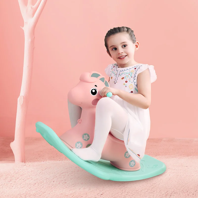 
2020 Best Selling Pink Plastic Rocking Horse Toy Kids Ride On Toys 