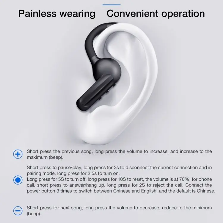 Pogo New Product Top Quality Dyy-8 BT5.0 Wireless Earbuds TWS Bone Conduction Headset Noise Cancelling Ear-hook Sports Earphone