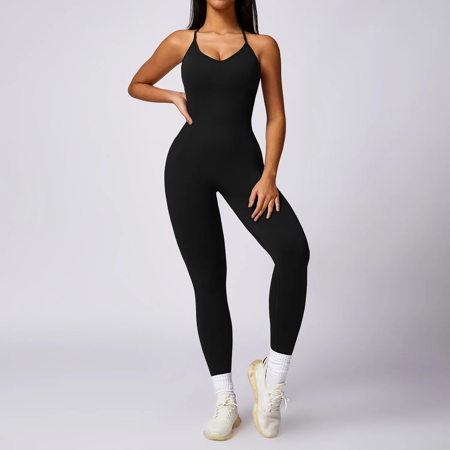 Wholesale Backless women-one-piece-jumpsuits yoga bodysuit sexy  sports fitness custom playsuits for girls