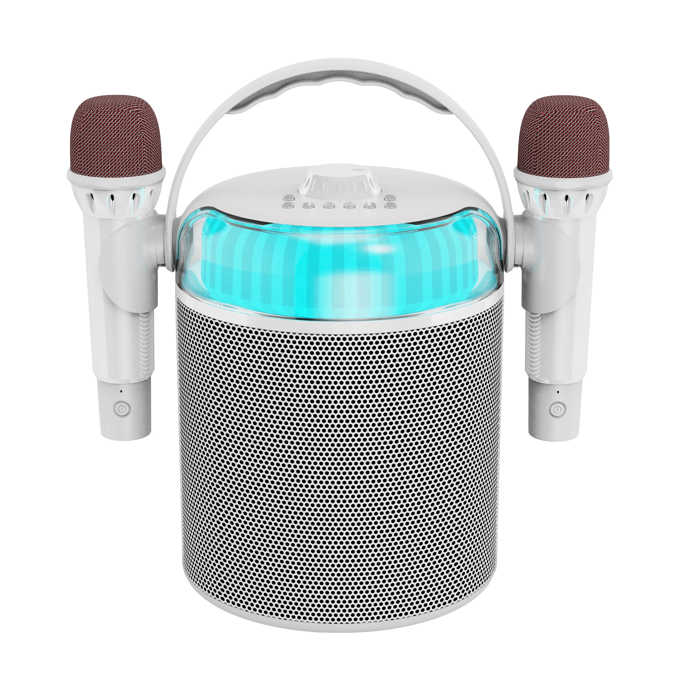 Factory New karaoke machine system Wireless Led Light microphone with speaker