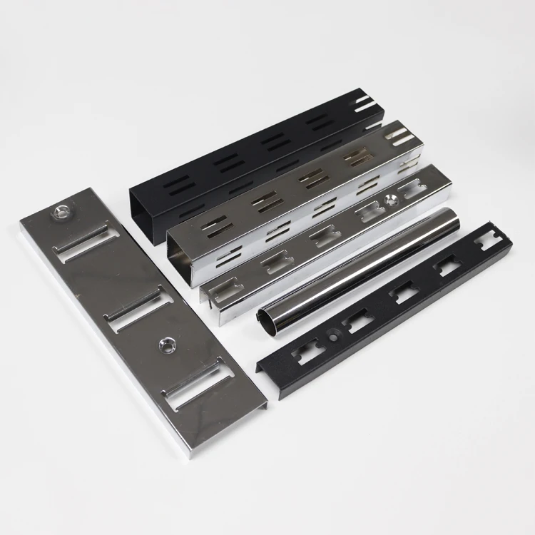 Metal Chrome Double Slotted U Channel Length 2M Thickness 1.2MM