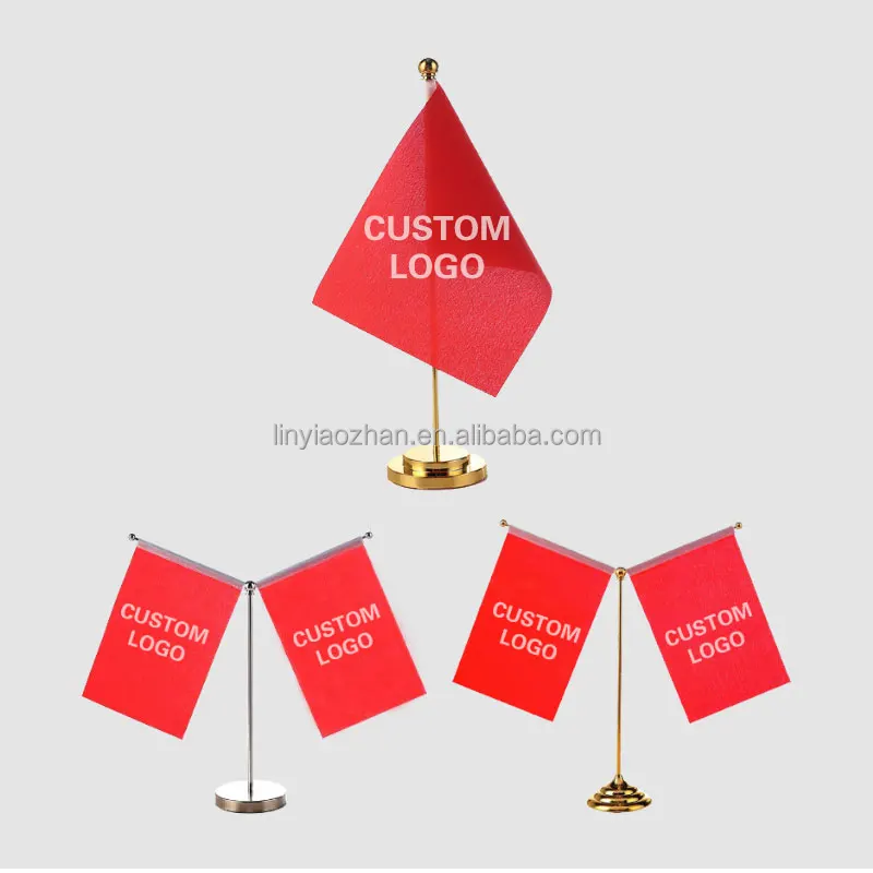 Factory Factory Wholesale Custom OfficeDesk  Flag Mini  Small 14*21 Desktop Flag Table  Flag With Stand Pole