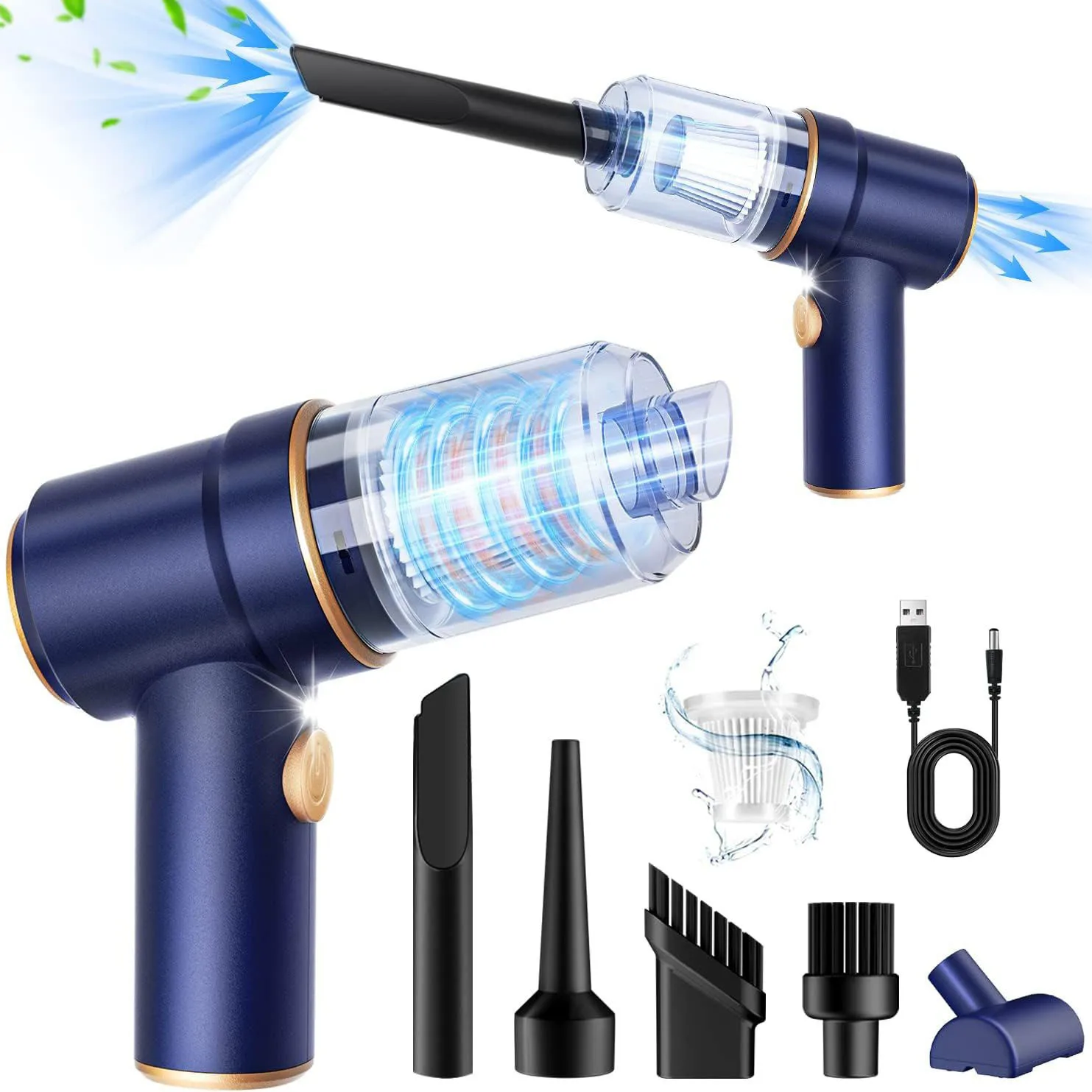 Portable Rechargeable Battery Operated Mini Cordless Vacuum Car Cleaner Wireless Handheld Vacuum Cleaner with Air Blower Duster