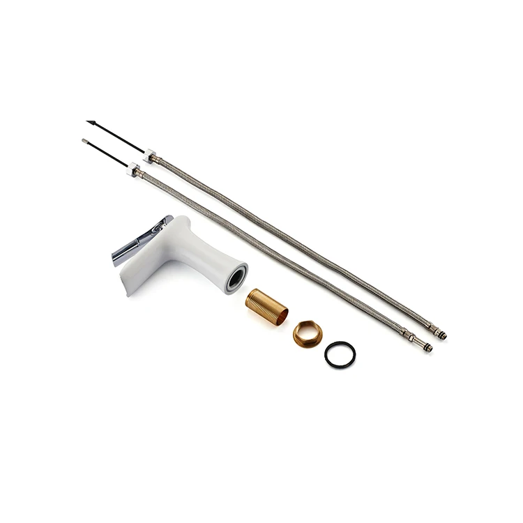 YUNDOOM OEM Washbasin Water Mixer Wholesale Bathroom Chrome White Deck Mount Musluk Factory Lavatory Washroom Brass Basin Faucet