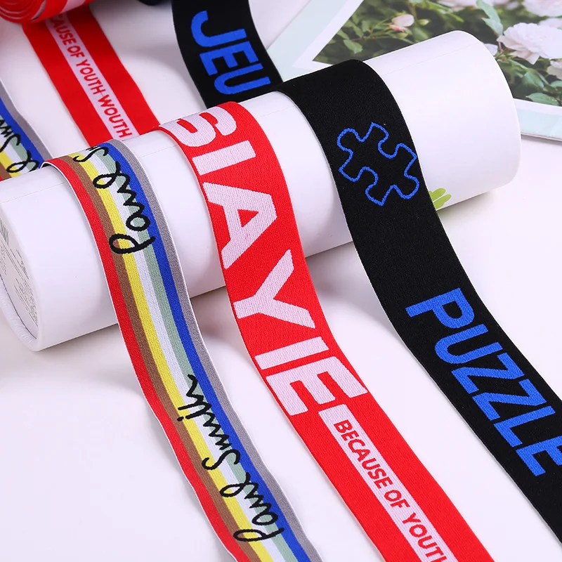 Nylon elastic jacquard colored elastic filigle elastic elastic milled rubber ribbon