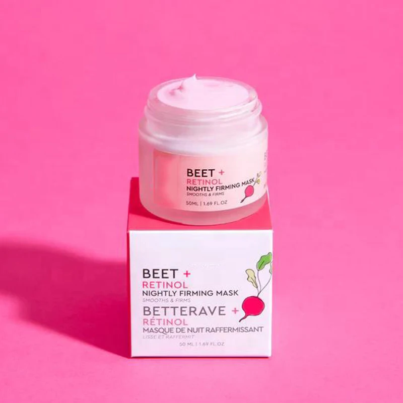 Ночная укрепляющая маска Retinol с экстрактом корня свеклы ночная кремовая веганская для лица