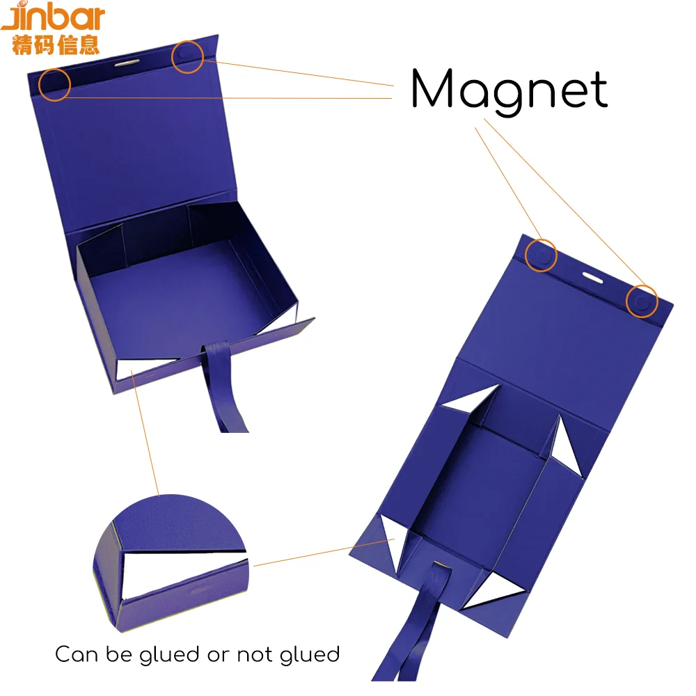 9x6.7x2.8 Inches Custom Low MOQ Make Logo Gift Box Magnetic Folding Box for Eyelash Extension Kit and Wig Cardboard Handmade