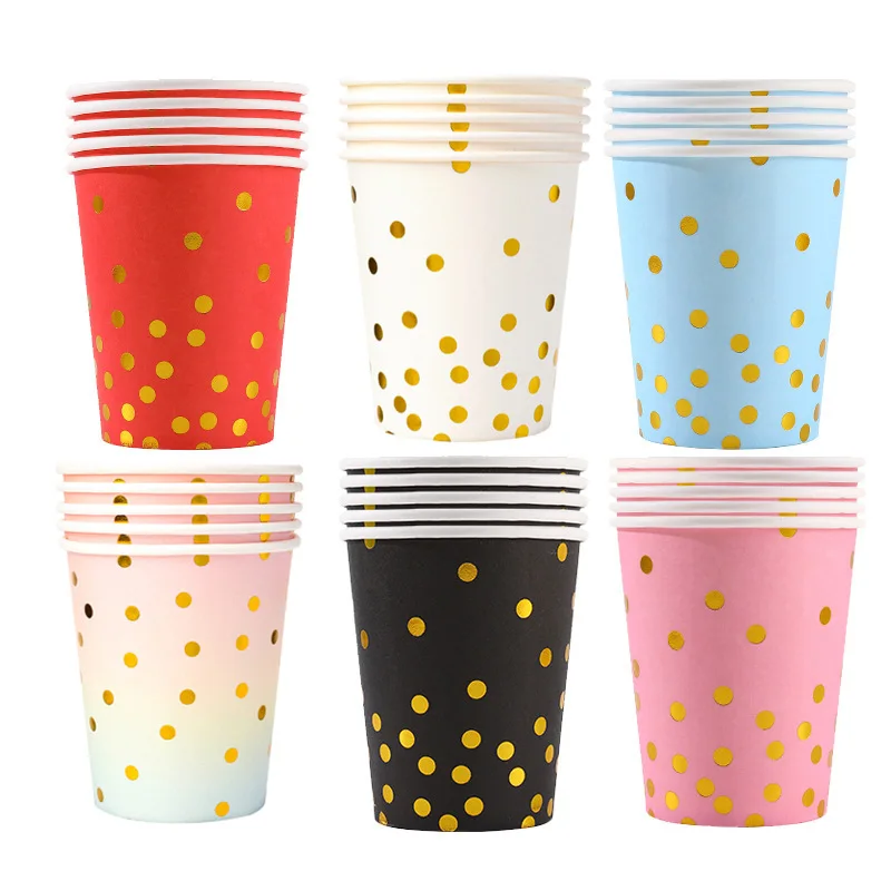 Hot Cups_Colored Disposable Vending coffee paper Cups with Cover Paper Mugs double wall Paper Coffee Cup with Customized Logo