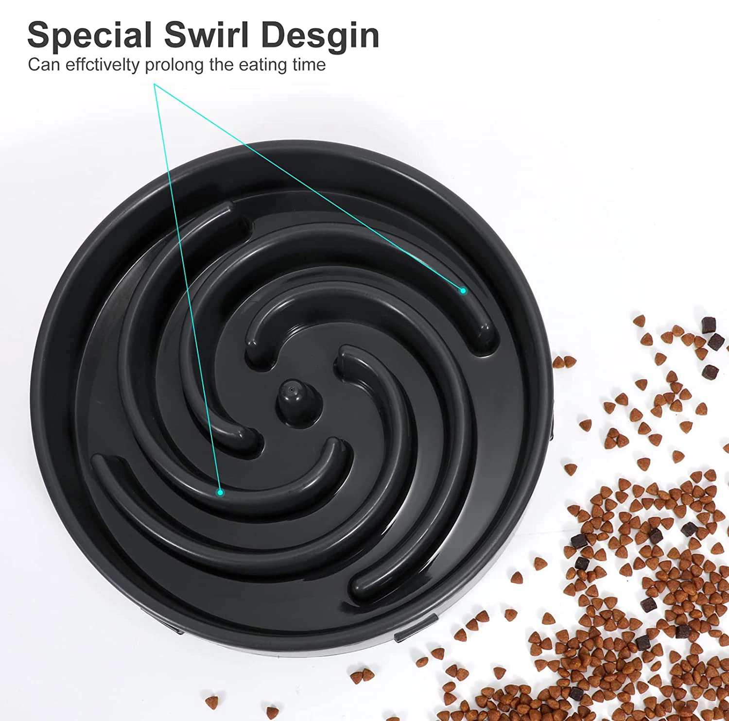 Dog Feeder Slow Eating Pet Bowl Eco-Friendly Durable Non-Toxic Preventing Choking Healthy Design Bowl for Dog Pet Stop Bloat Bow