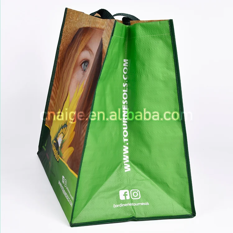 Custom Recycled Lamination Tote Bag Laminated Pp Woven Shopping Bag