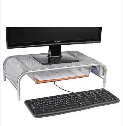 Amazon Top Seller Office Desktop Use mesh Metal Portable Computer Monitor Holder Desk Laptop Stand Desk organization with drawer