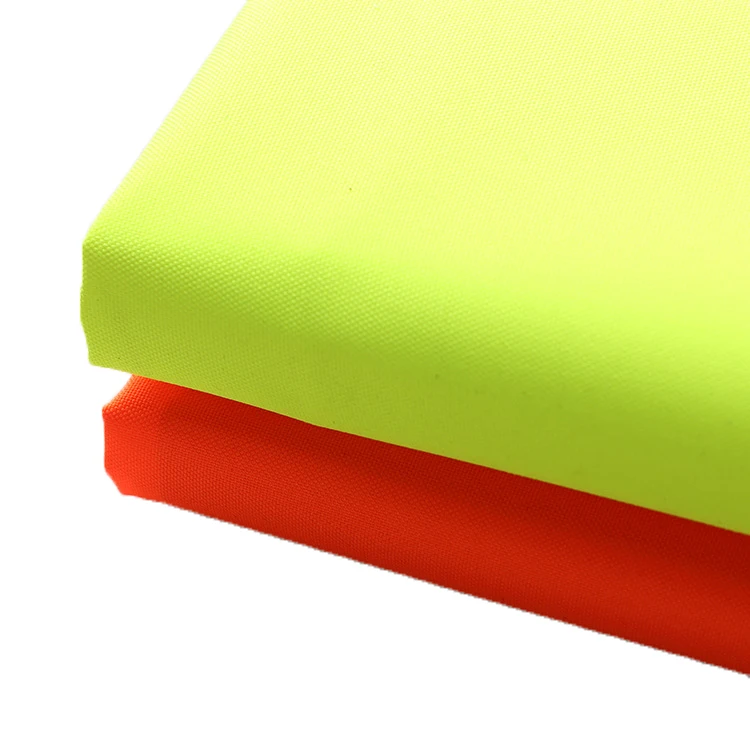 150D PU Coated White 3000mm custom 3500 DTY Reflective Neon Yellow Orange Polyester Oxford Fabric For Work Wear Raincoat