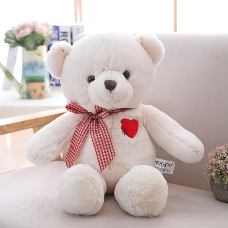 Wholesale Hot Sale Cute Little Bear With Red Love Heart Lovers Bear Plush Toys