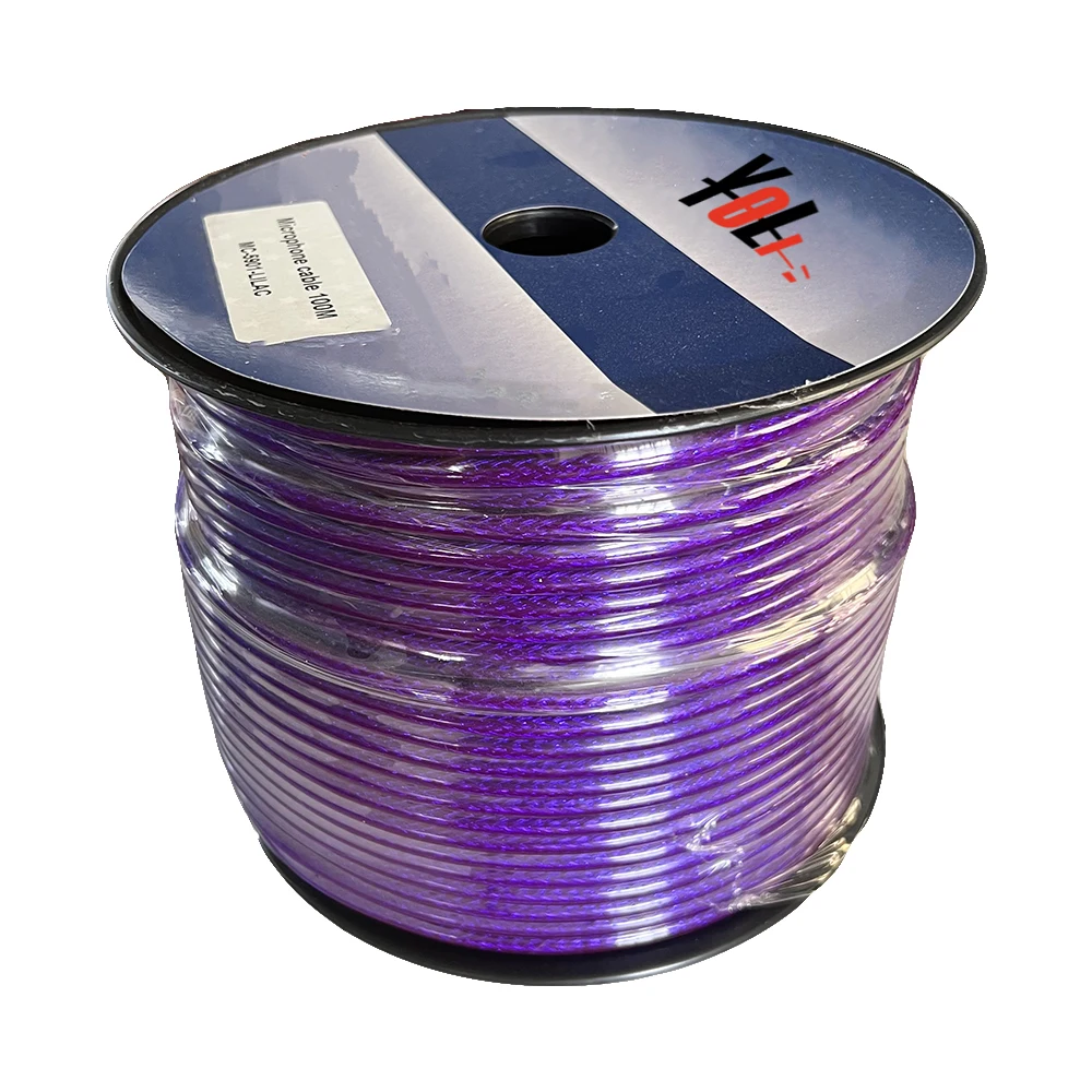 Бесплатный образец, многоцветный микрофонный кабель, барабан 100 м, стерео аудио провод, микрофонный кабель