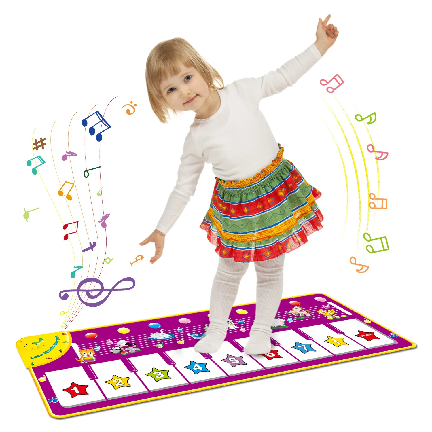 Детские игровые коврики 100x36 см, детский музыкальный коврик с животными, голосом, музыкальными инструментами, игрушками, клавиатурой, пианино, игровой коврик