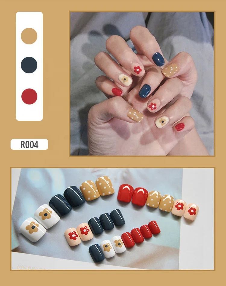 wholesale luxury  R001-R050  short artificial fingernails nail press ons  fake nail