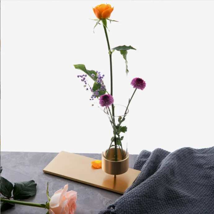 MAXERY металлические вазы для цветов для домашнего декора маленькие скандинавские растения бутоны современные прозрачные дешевые украшения золотые свадебные настольные вазы