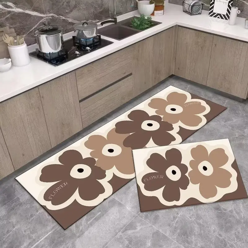 3D Print Geometric 2 Pcs Water Absorbent Anti Fatigue Hard Long Kitchen Floor Mats  Non Skid Kitchen Mats for Floor