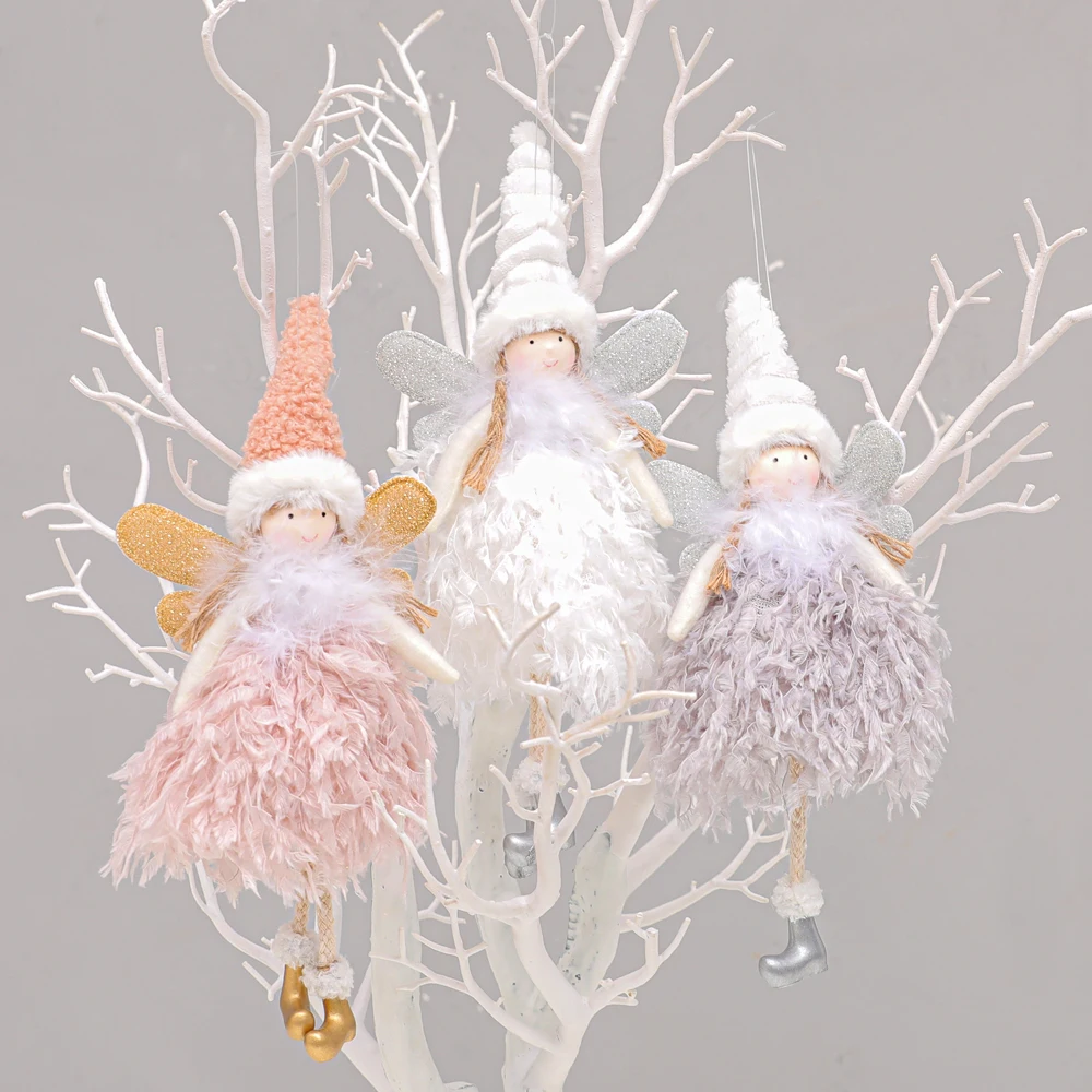 New Christmas Tree Decoration Pendant Christmas Cute Feather Angel Desktop Window Creative Decoration Christmas Ornaments