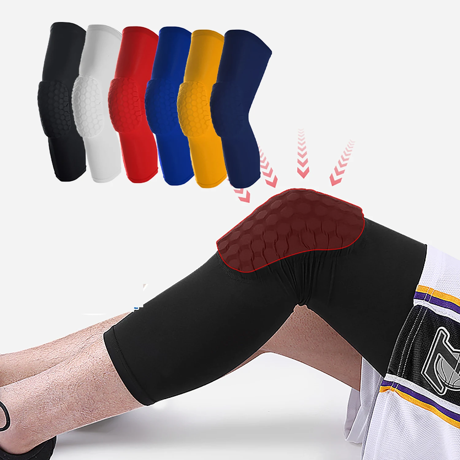 Breathable Knee Calf Pad Leg Thigh Compression Sleeve Sport Protector Shin Brace Support for Basketball Volleyball Soccer Tennis