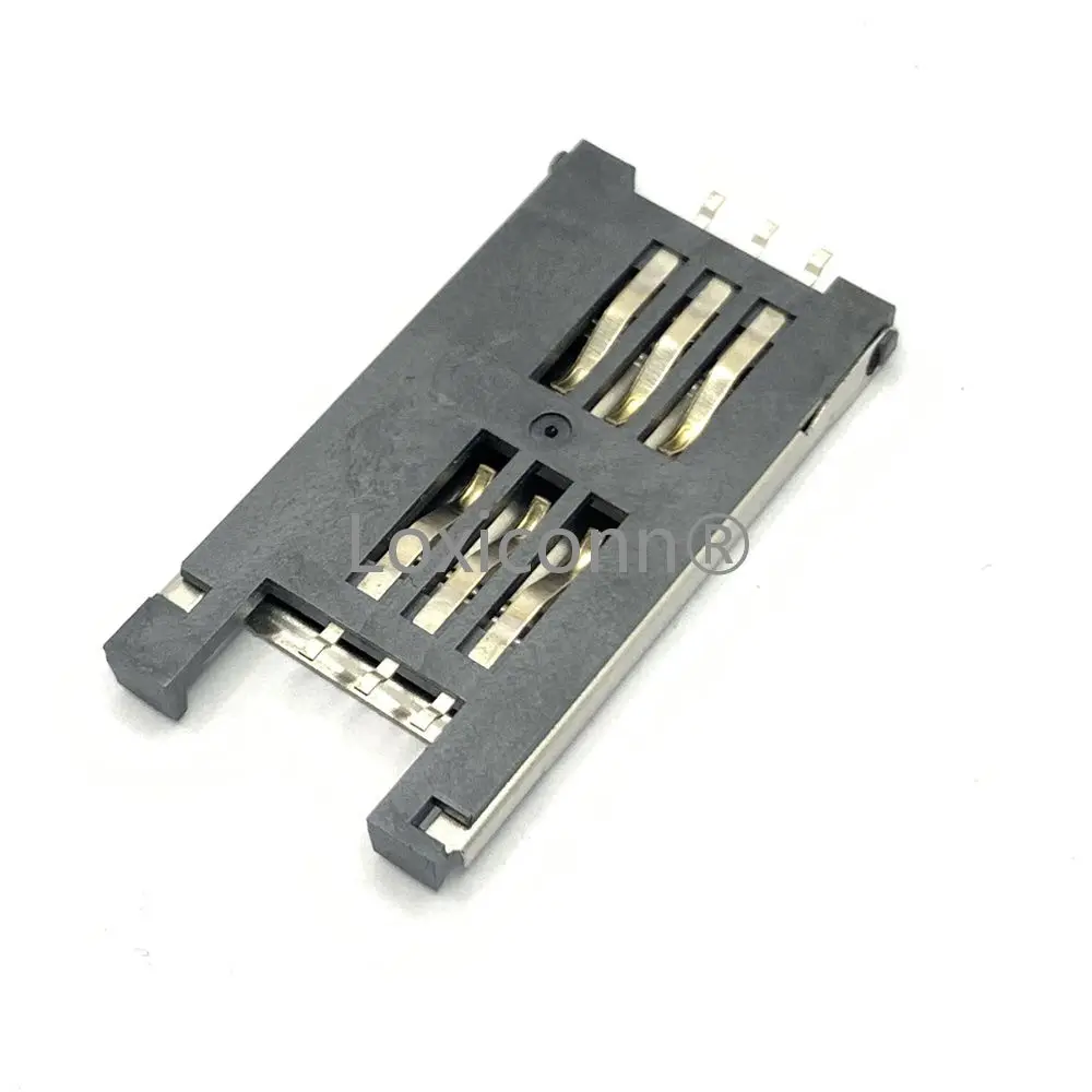 High quality 2FF sim card reader iron shell flip type 6pin sim card slot smart card reader slot