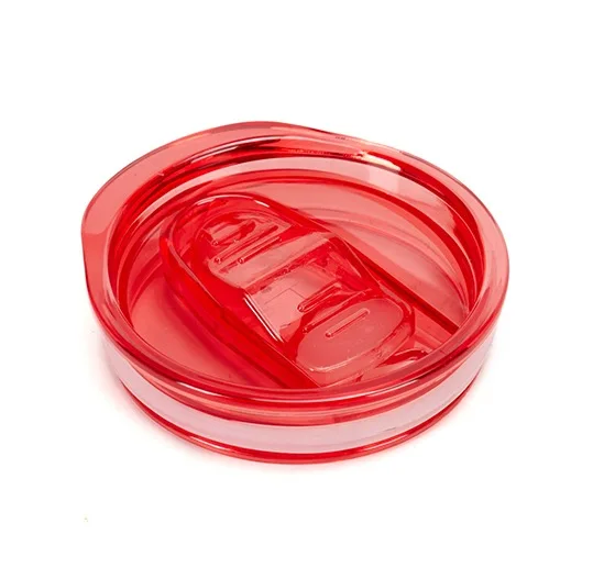 Spill Proof Sliding 20oz colorful lids red black pink clear Leak-proof acrylic plastic cover lids 20 oz Skinny Straight tumblers
