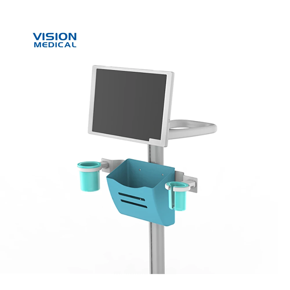 Laptop cart medical trolley vital signs monitor stand computer equipment cart casters hospital furniture ward nursing iv stand