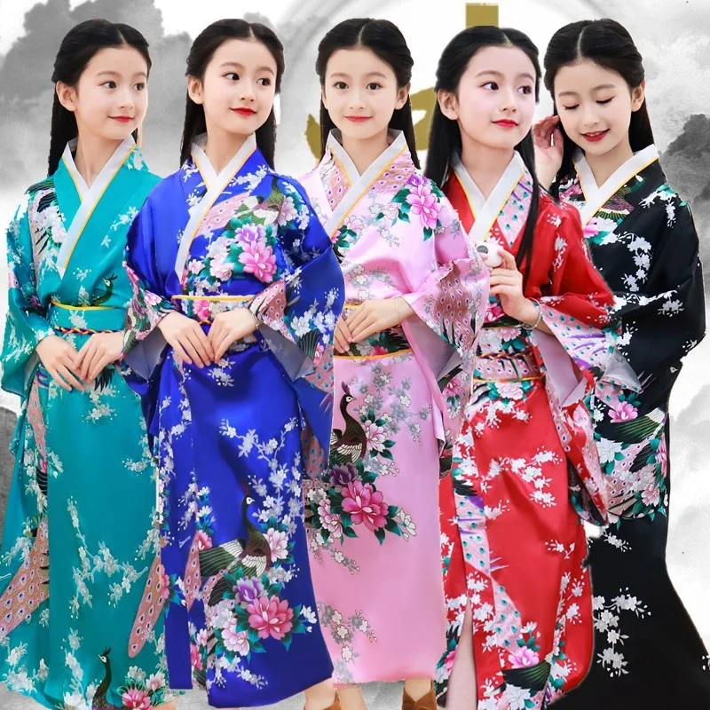 Traditional Anime Lolita Cherry Sakura Flower Geisha Costume Halloween Party Fancy Dress Japanese Sexy Cosplay Kimono Costumes